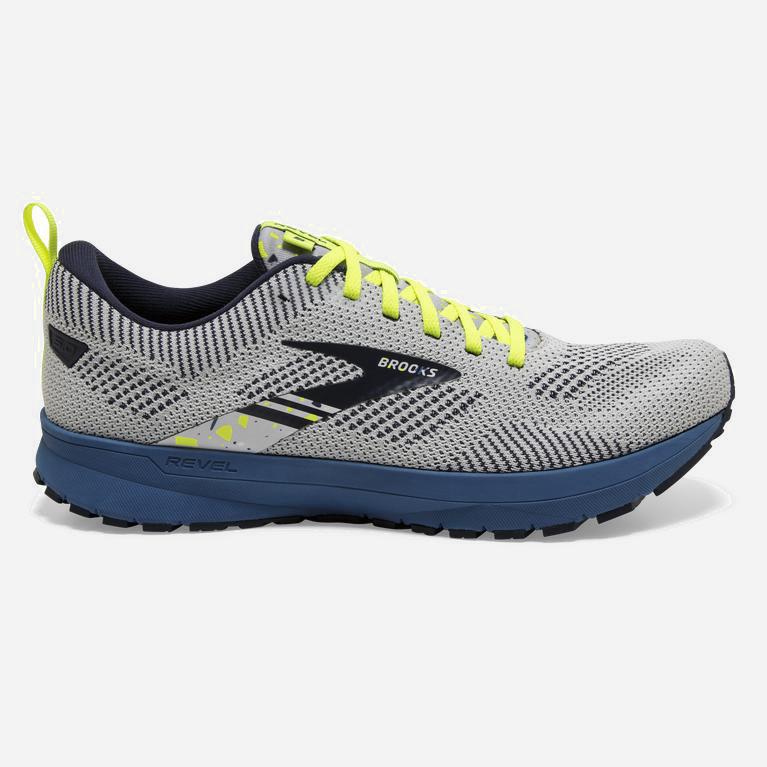 Brooks Revel 5 Mens Performance Road Running Shoes - Oyster/Navy/Dark Blue - Philippines (728530VXH)